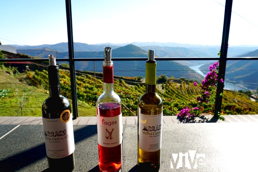 Vinos de la bodega D'Origem, en su terraza mirador